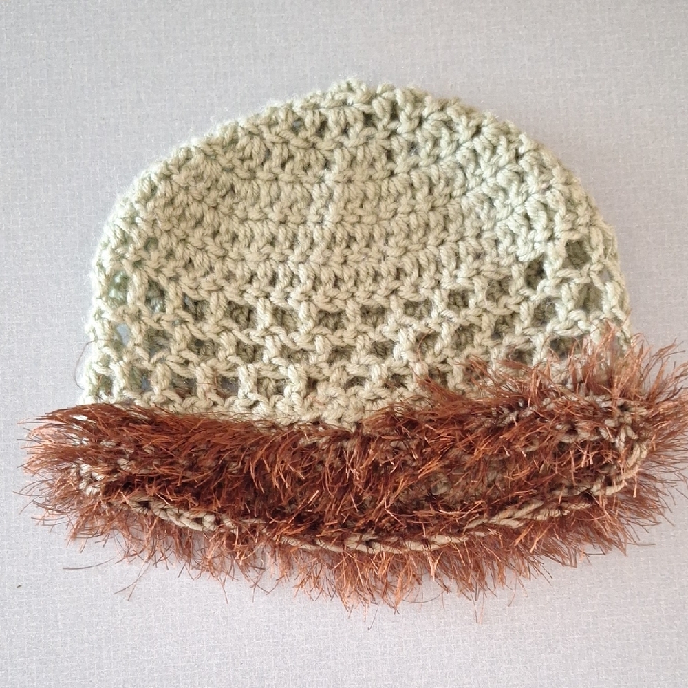 Stylish Cream and Brown Knit Beanie